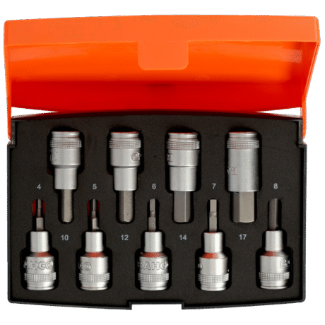 Conjunto de Chaves de Caixa com Pontas Sextavadas BAHCO S9HEX 1/2" – 9 Peças
