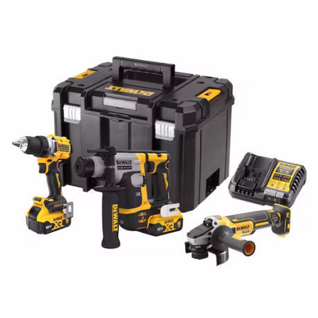 Kit 3 Ferramentas DEWALT DCK355P2T XR 18V Brushless com 2 Baterias 5.0Ah e Mala TSTAK