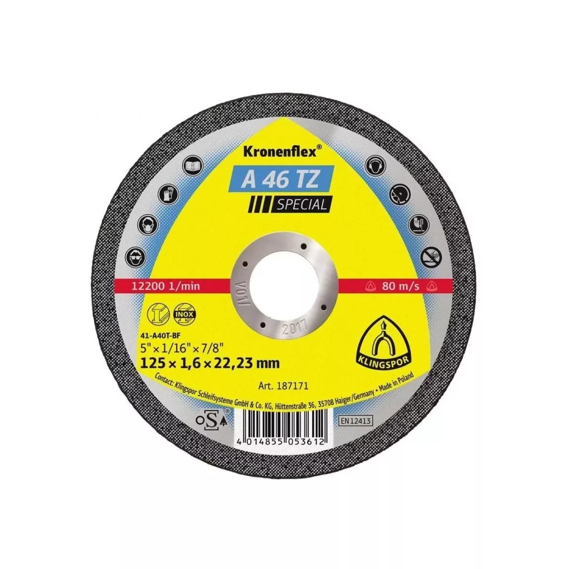 Klingspor – Disco de Corte A 46 Tz Special 125X1.6X22
